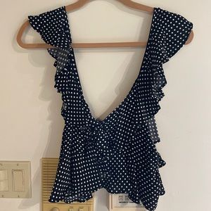 Topshop polka dot crop top